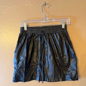 Shinestar Black Faux Leather Skirt
